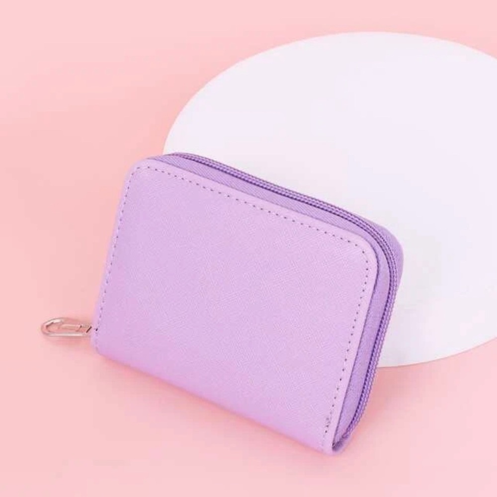 Purple card holder wallet